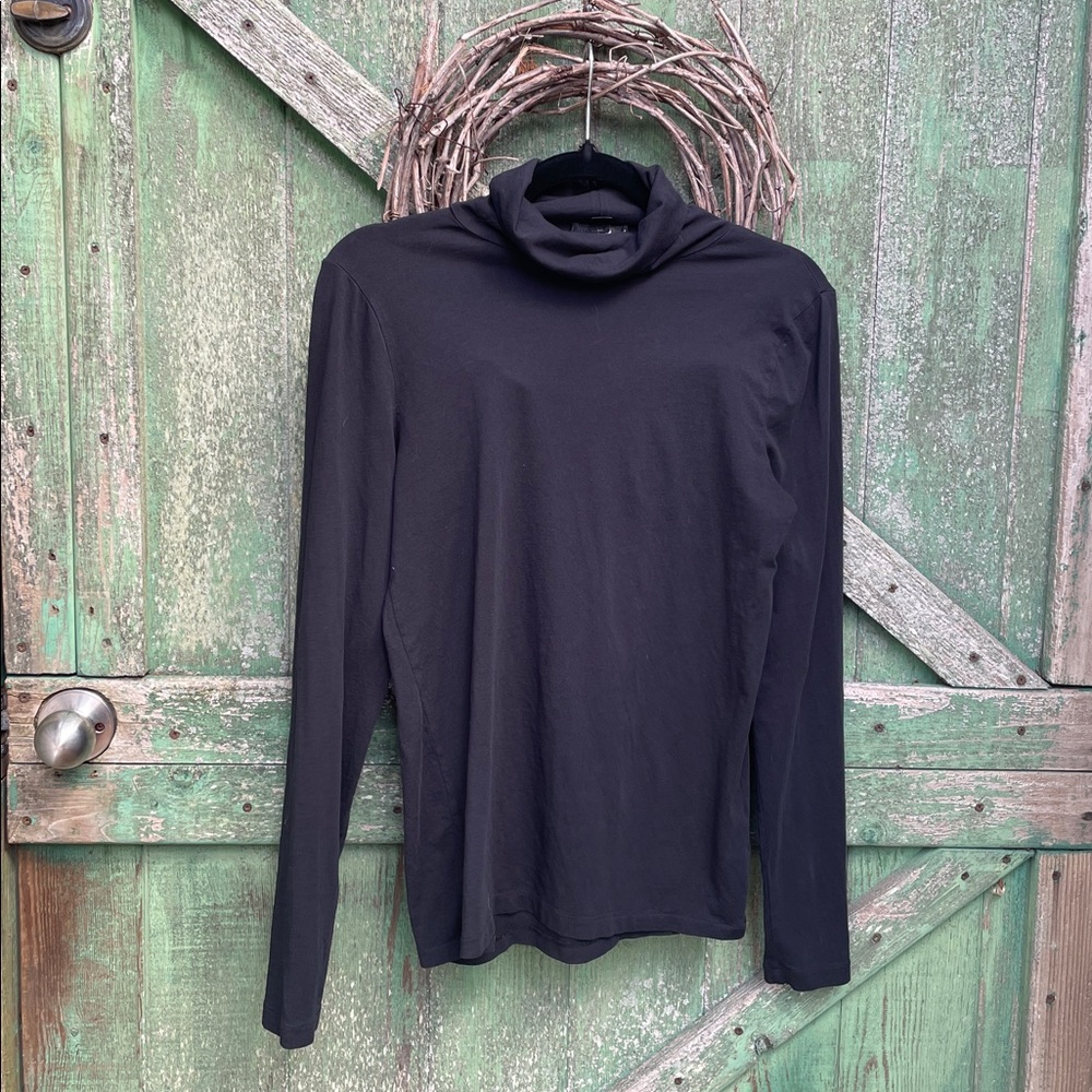 J. Crew Black Crewneck Top - Solid Knit Women's Medium